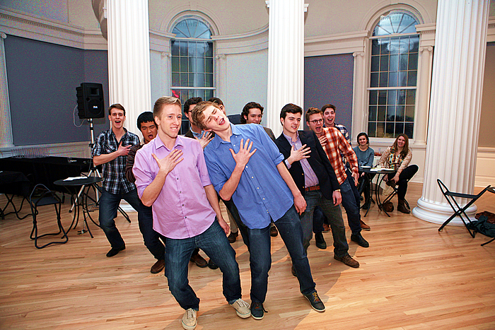 Men's A Capella at Night Backstage