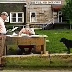 Activism Table, 1970, Spring Street, Williamstown: Old, Young, Dog